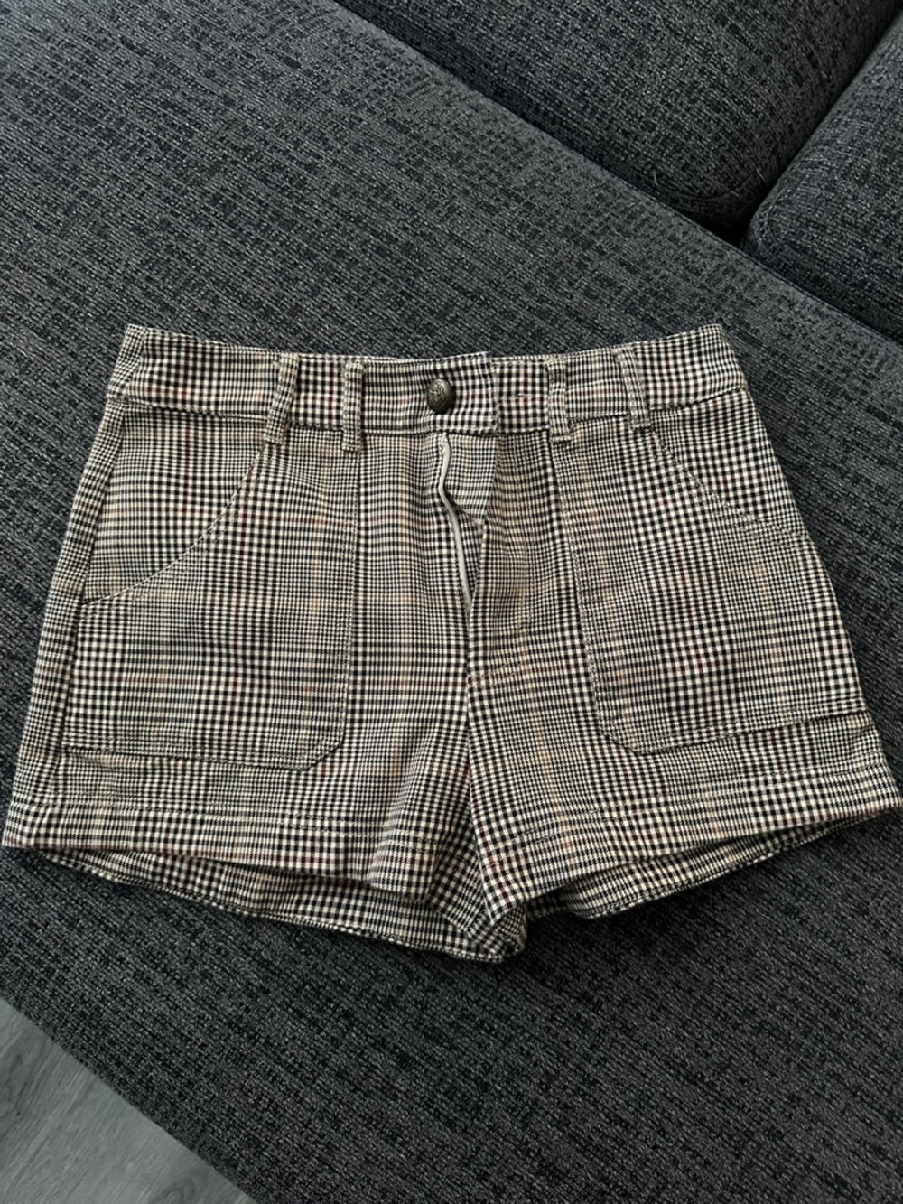 ZARA - Checked High-Rise Women's Shorts